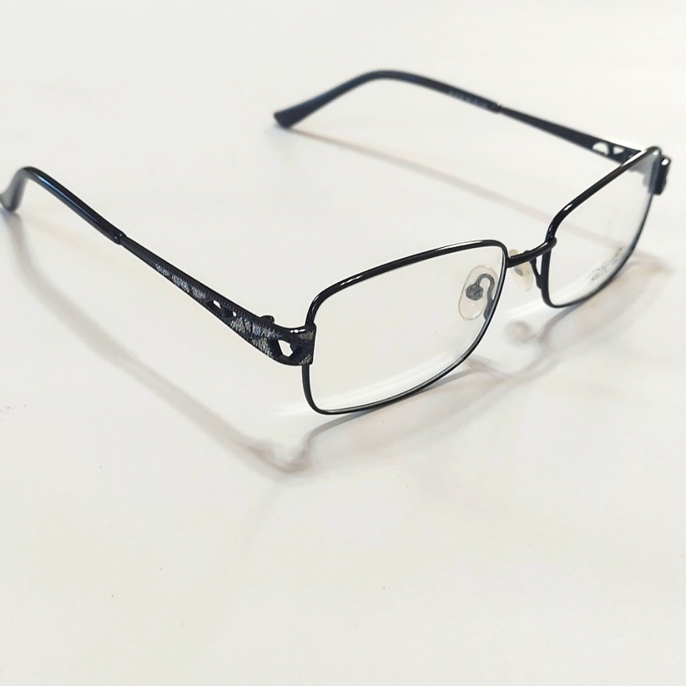 NWOT Bella Italia Unisex Stone Embellished Black Frame Eyeglasses